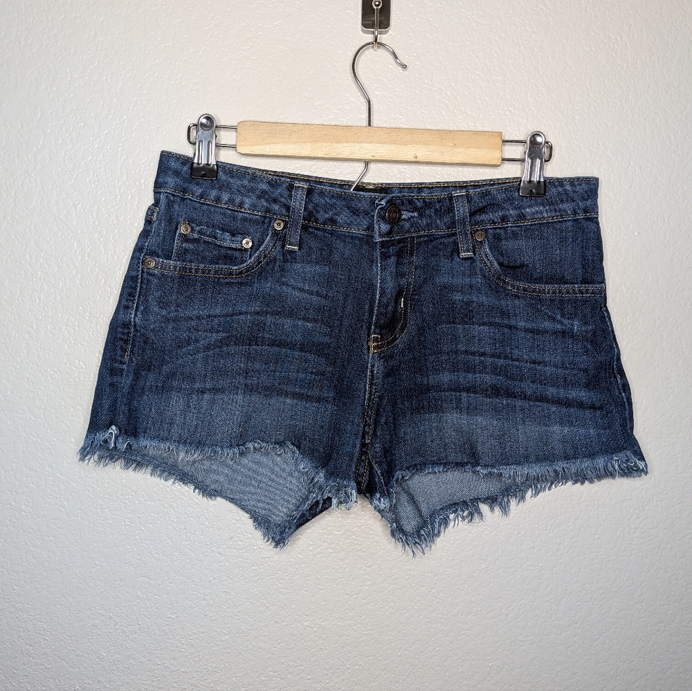Just Black Womens Blue Denim Tab Button Cut Off Daisy Dukes Shorts 27